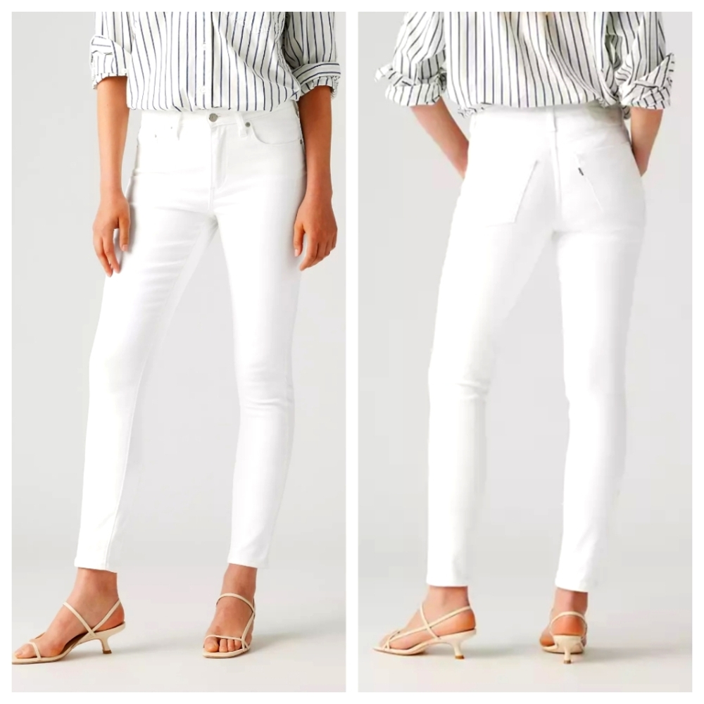 Levi's 721 High Rise Skinny sz 30 - Soft Clean White Medium Stretch